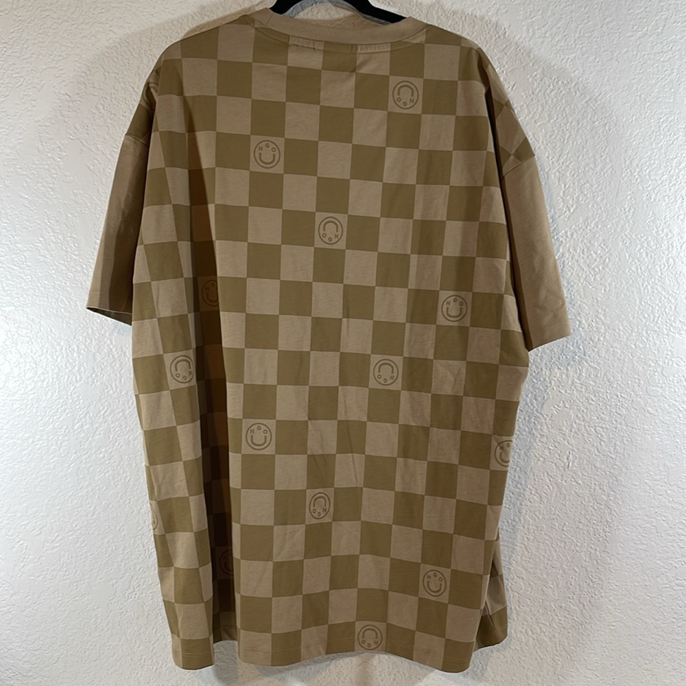 HUGO Big Logo Checkered Short Sleeve Crewneck Check Logo T-Shirt Size XXL NEW - Picture 5 of 11